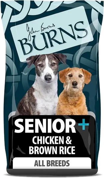 image of Burns Senior Plus Chicken and Brown Rice Dog Food 12kg