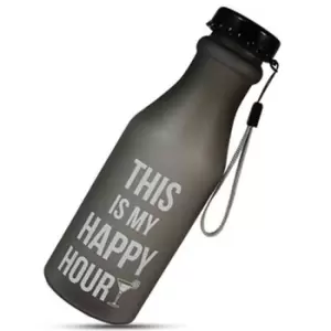 image of Aquarius Sportz Water Bottle "This is my Happy Hour" - Black