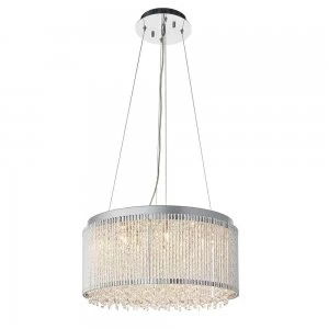 Image of 12 Light Ceiling Pendant Chrome Plate & Clear Crystal, G9