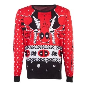 image of Marvel Comics - Deadpool Christmas Unisex Medium Christmas Jumper - Multi-Colour