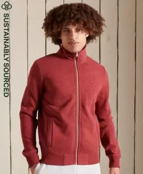 Image of Superdry Mens Organic Cotton Vintage Logo Zip Track Top Red / Rhubarb Marl - Size: L