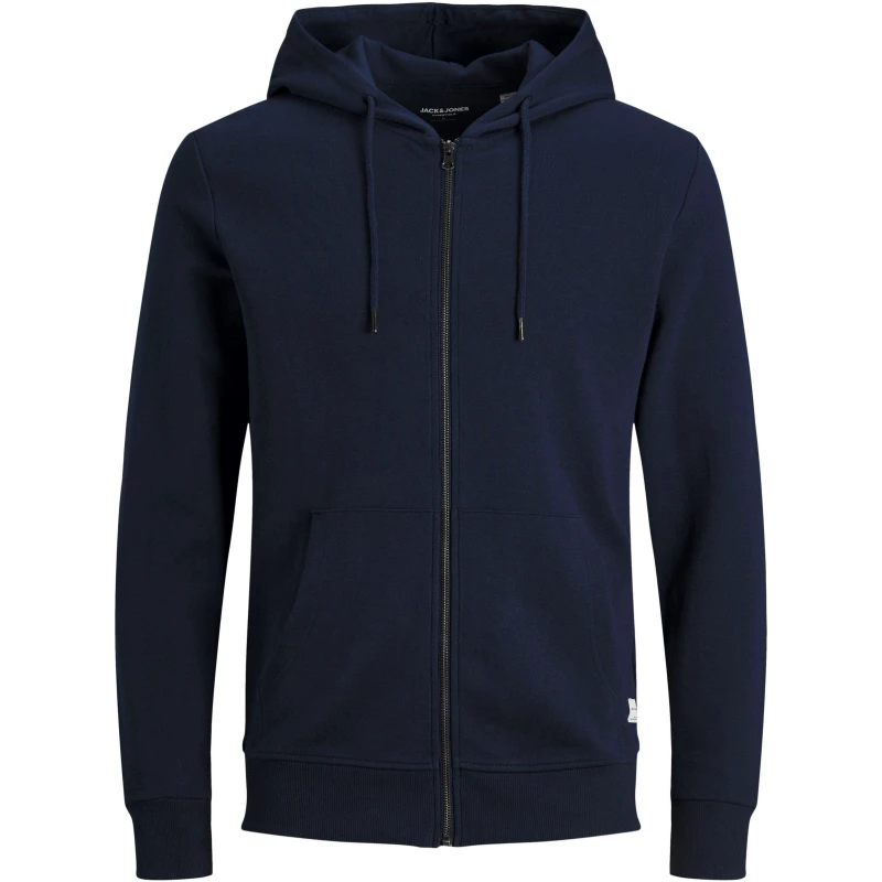 Image of Jack and Jones Basic Zip Up Hoodie - Blue Blue XS