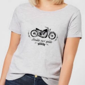 image of Smiley Thrills Not Spills Womens T-Shirt - Grey - 3XL