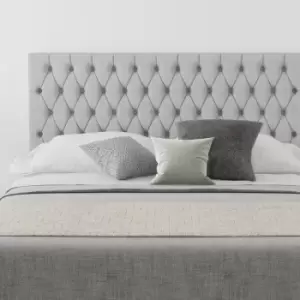 Image of Monroe Upholstered Headboard, Kimiyo Linen, Silver - Headboard 60cm Size Single (90x190)