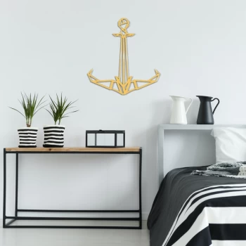 Image of Anchor2 Metal Decor - Gold Gold Decorative Metal Wall Accessory