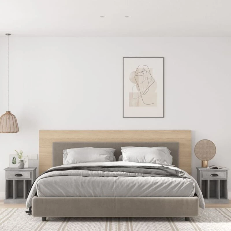 Image of VIDAXL Bedside Cabinets 2 pcs Concrete Grey 43x36x50cm Vidaxl 8720845792435