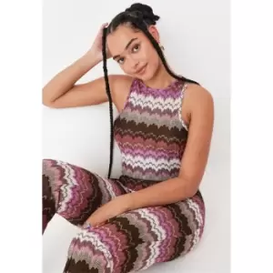 image of Missguided Snit Racer Neck Body - Brown