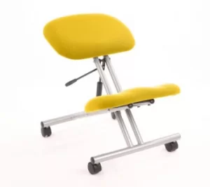 Image of Kneeling Stool Silver Frame Bespoke Colour Senna Yellow