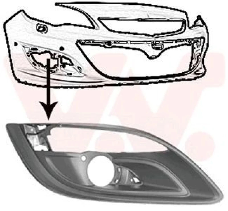 Image of VAN WEZEL Bumper grill VAN WEZEL 3753592
