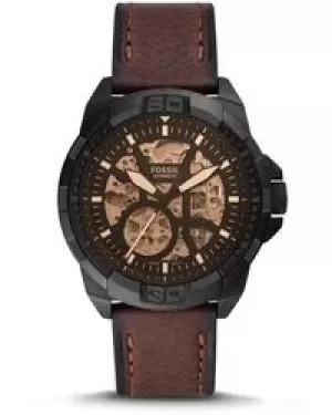 Image of Fossil Men Bronson Automatic Brown Eco Leather Watch