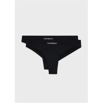 Image of Emporio Armani 2 Pack Brazilian Briefs Tux Black Size L Women