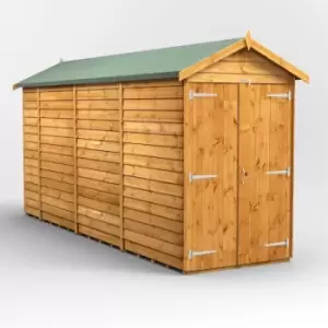Image of 14x4 Power Overlap Windowless Apex Double Door Garden Shed