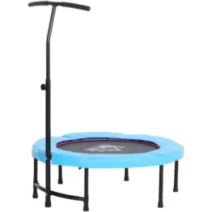 image of Homcom - 40'' Trampoline Rebounder Indoor Outdoor Adult Mini Jumper with Adjustable Handle Blue