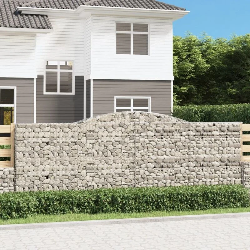 Image of VIDAXL Vidaxl - Arched Gabion Baskets 6 pcs 400x30x140/160cm Galvanised Iron 8720845574796