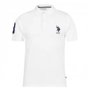 image of US Polo Assn Logo Polo Shirt - White