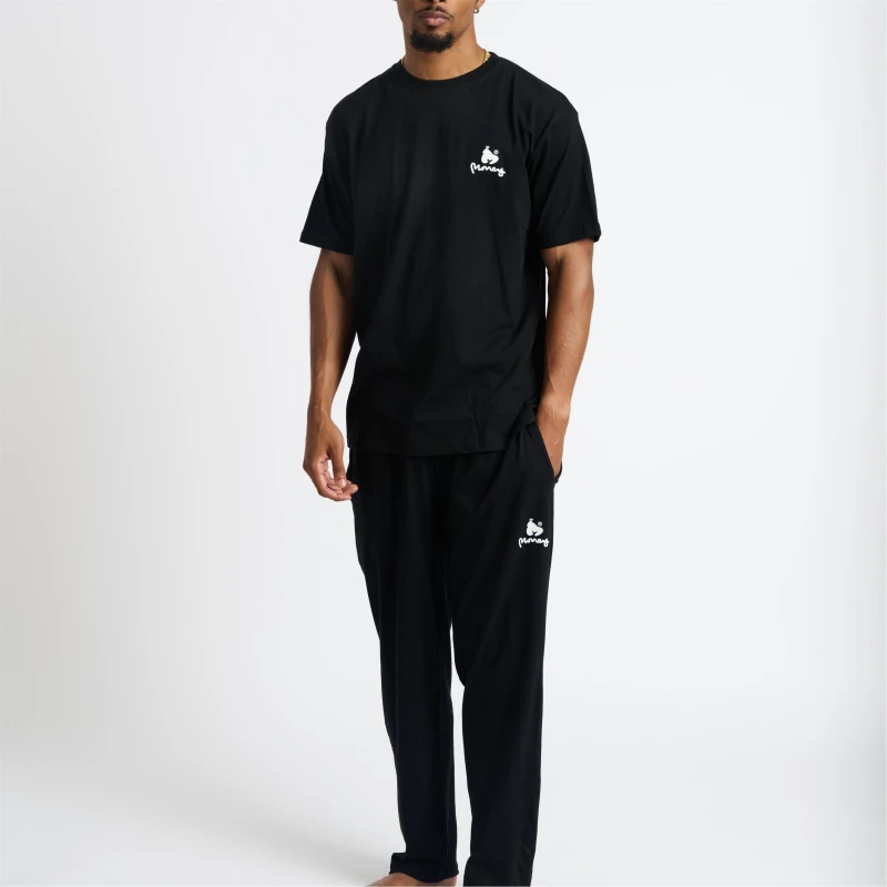 Image of Money Combo Logo Long Lounger Twin Set - Black S