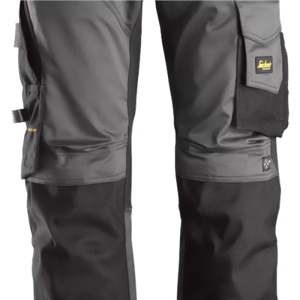 Image of Snickers AllroundWork Stretch Loose Fit Work Trousers - Steel Grey/Black - 44