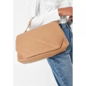 image of Missguided Quilted Top Handle Flap Bag - Neutral