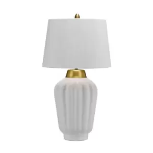 Image of Bexley 1 Light Table Lamp White, Brushed Brass