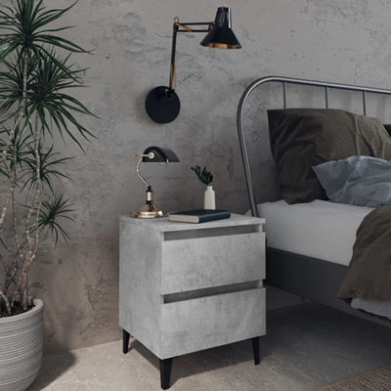 Image of VIDAXL Bed Cabinets 2 pcs Concrete Grey 40x35x50cm Engineered Wood vidaXL 8720286356876