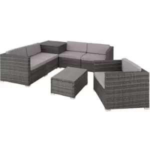 image of Tectake Rattan Garden Furniture Lounge Pisa - Dark Grey