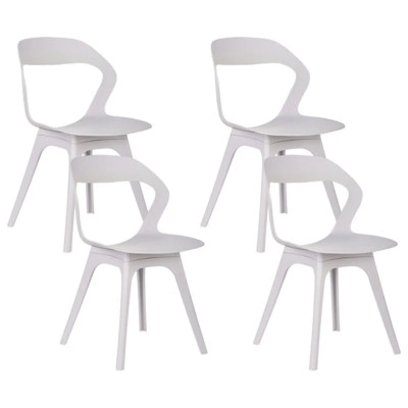 Image of Beliani Set Of 4 Garden Chairs Lachania Taupe