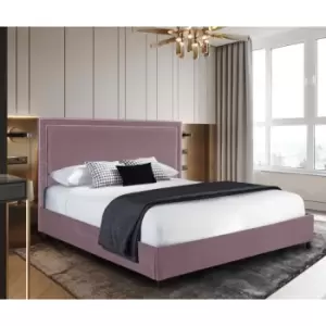 image of Sensio Bed Small Double Plush Velvet Pink