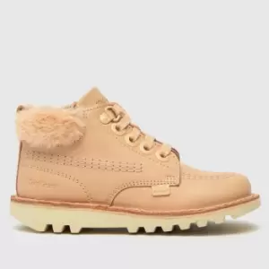 Image of Kickers Beige Kick Hi Winter Girls Toddler Boots