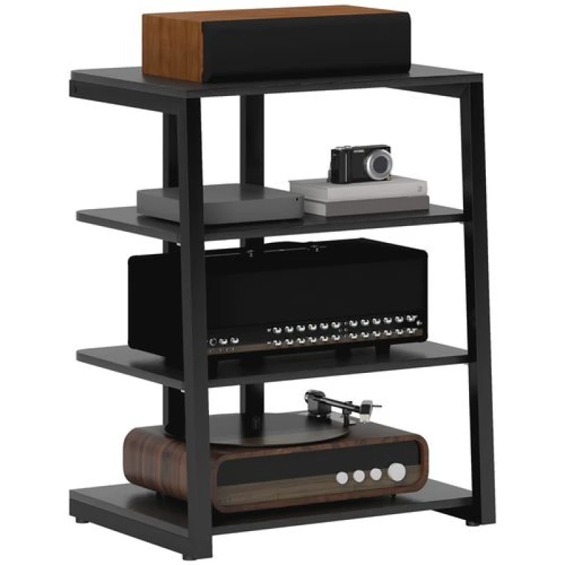 Image of HOMCOM Corner TV Unit for 28" TVs with Shelves, Extension Lead Holder, Grey 83B-021V00GY