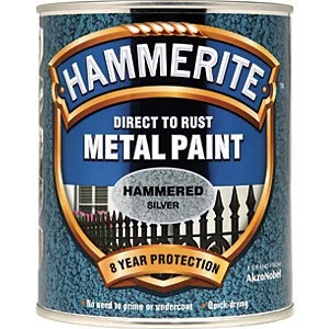 image of Hammerite Metal Paint - Hammered Silver 750ml