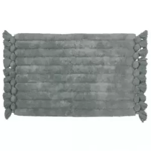 Image of Furn Tassel Ribbed Bath Mat (One Size) (Charcoal)