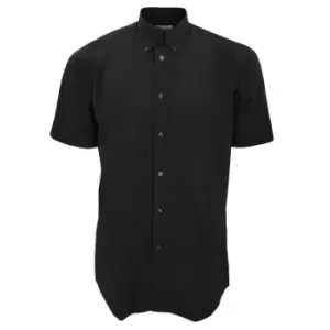 Image of Kustom Kit Mens Workforce Short Sleeve Shirt / Mens Workwear Shirt (2XL) (Black)