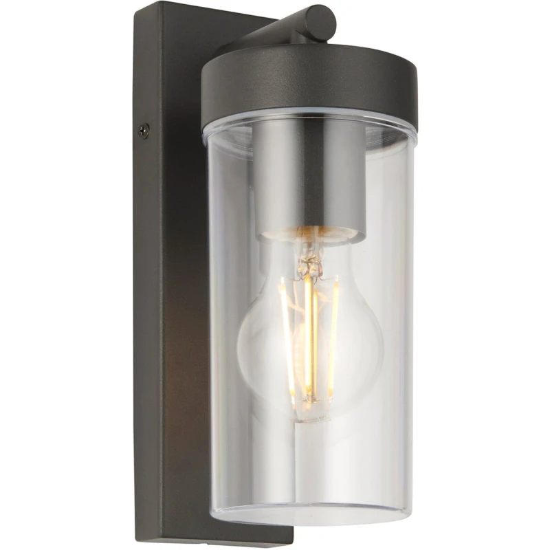 Image of Loops Modern Outdoor IP44 Wall Lantern Light - Dimmable 15W E27 LED - Stainless Steel Metallics