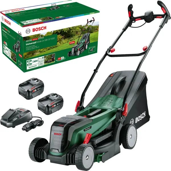 image of Bosch UniversalRotak 2x18V-37-550 36V 2 x 6Ah Li-ion Cordless Rotary Lawnmower