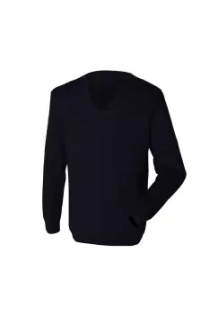 image of 12 Gauge Fine Knit V-Neck Jumper Sweatshirt