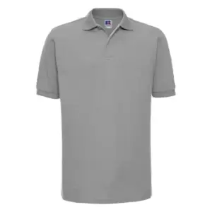 Image of Russell Mens Ripple Collar & Cuff Short Sleeve Polo Shirt (XS) (Light Oxford)