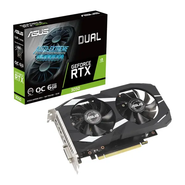 image of ASUS Dual GeForce RTX 3050 6GB GDDR6 Graphics Card - DUAL-RTX3050-O6G