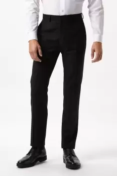 Image of Mens Slim Fit Black Twill Suit Trousers