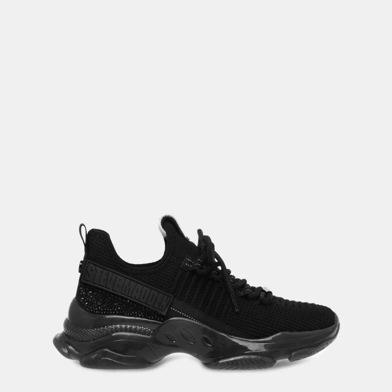 Image of Steve Madden Womens Maxilla Low-Top Runners Black female 4 (37)