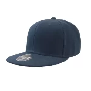 Image of Atlantis Snap Back Flat Visor 6 Panel Cap (Pack of 2) (One Size) (Navy)