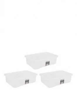 Image of Wham Set Of 3 32 Litre Plastic Storage Boxes