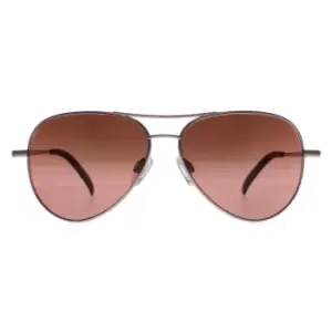 Image of Aviator Matte Gold Mineral Polarized Drivers Brown Gradient Carrara Small