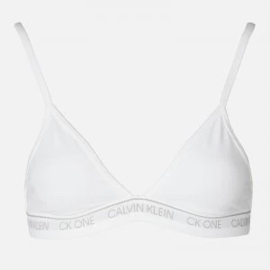 Image of Calvin Klein Womens Unllined Triangle Bra - White - L