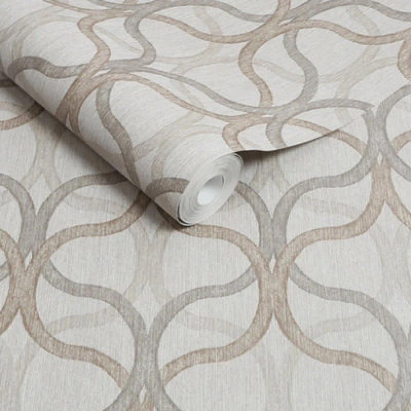 Image of Boutique Boutique Refine Geometric Wallpaper in Natural Size: 10000mm_x_520mm Natural 10000mm_x_520mm Unisex 5011583658767