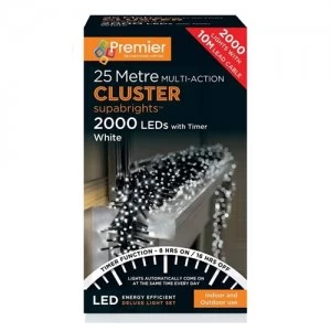Image of Premier Decorations 2000 LED Cluster Lights - White