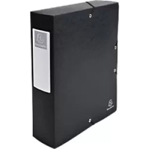 Image of Exacompta Elasticated Box File 80mm, A4, Black, Pack of 6