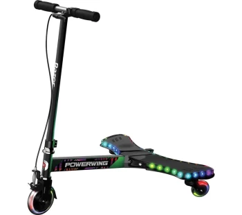 Image of RAZOR PowerWing Lightshow Three-Wheel Scooter - Black & Blue