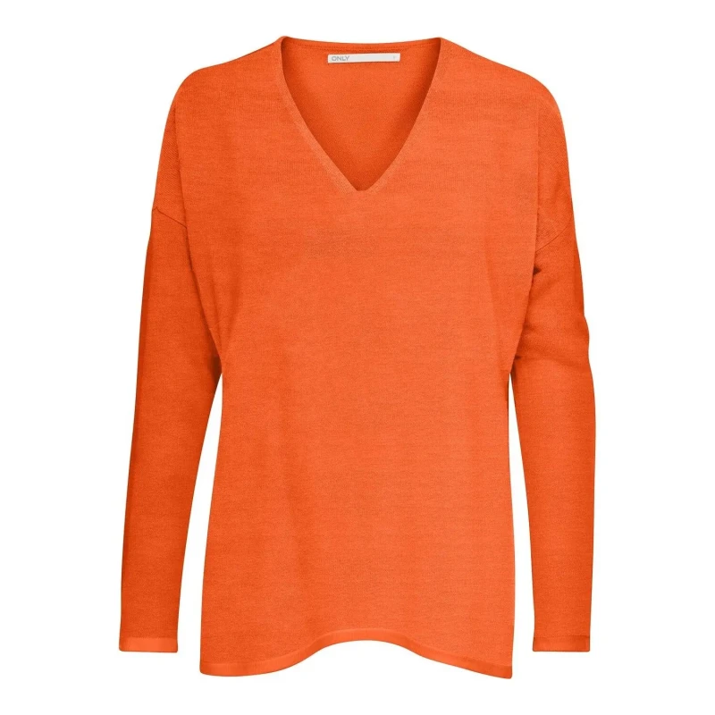 Image of Only Womens v-neck sweater Only Onlamalia Orange Female XL