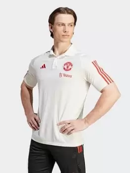 Image of Adidas Mens Manchester United 23/24 TR Polo, White, Size 2XL, Men
