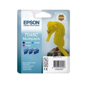 Image of Epson Seahorse T048C Black And Colour Ink Cartridge